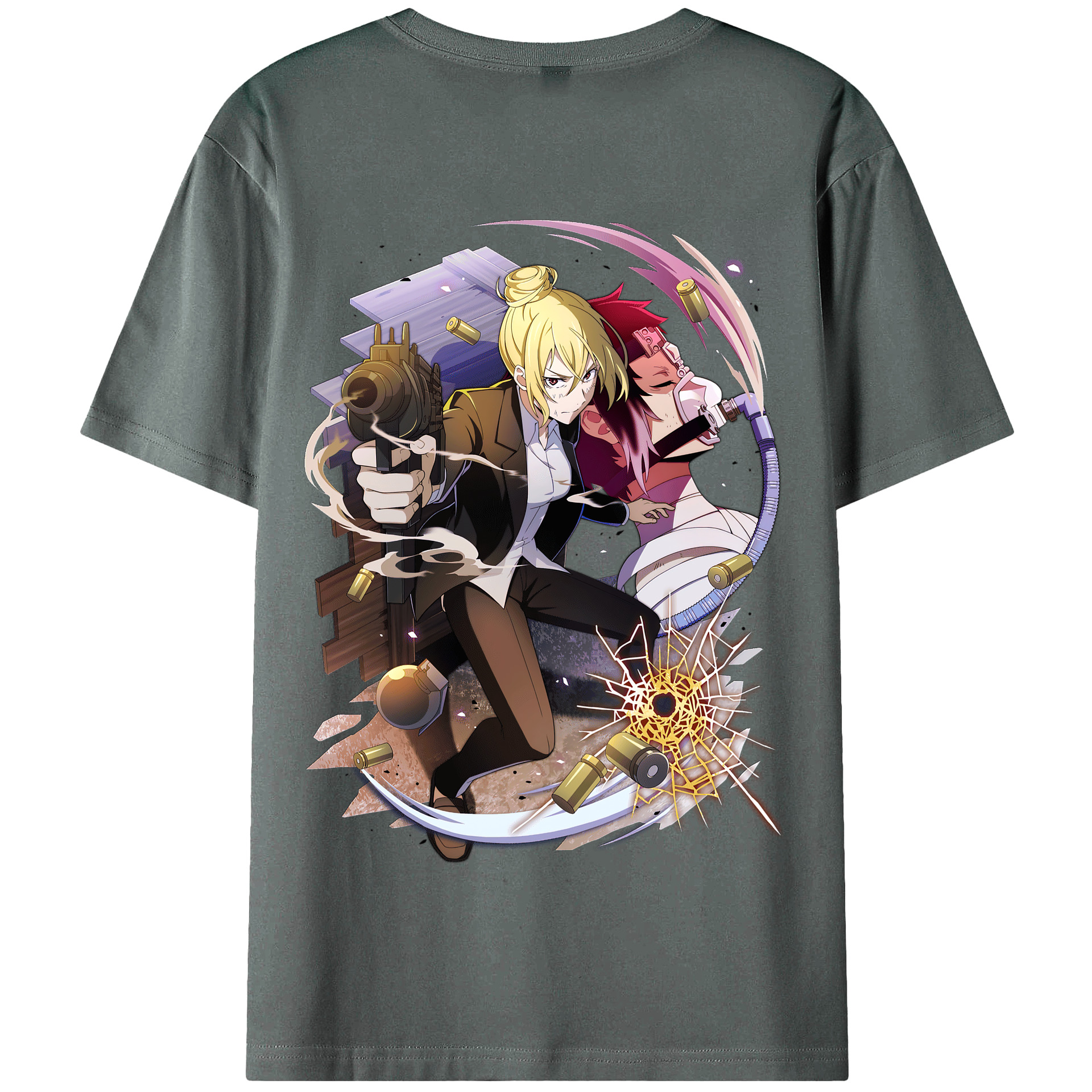 （画像用） 文豪ストレイドッグス Bungo Stray Dogs 綿100％半袖Tシャツ（背面プリント）